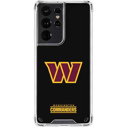 NFL Washington Commanders Black Background Galaxy S21 Ultra 5G Clear Case