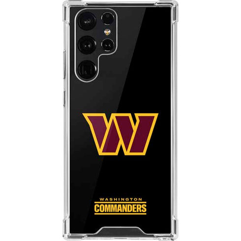 NFL Washington Commanders Black Background Galaxy S22 Ultra Clear Case