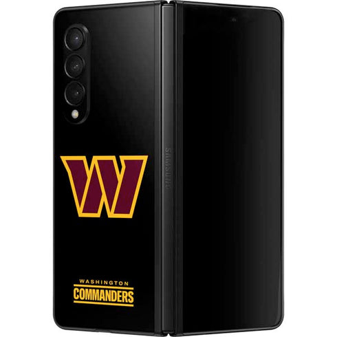 NFL Washington Commanders Black Background Galaxy Z Fold3 5G Skin