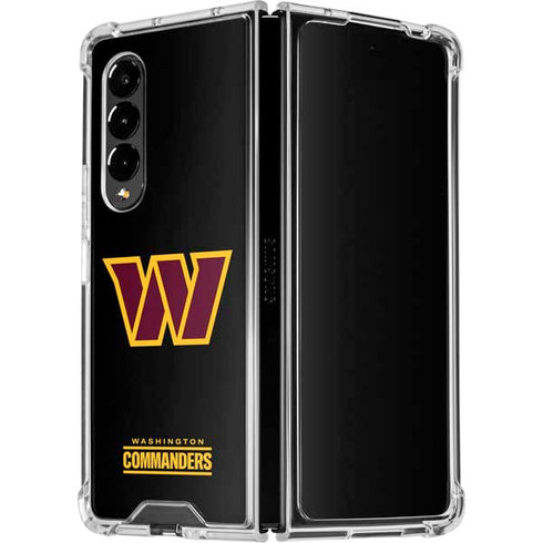 NFL Washington Commanders Black Background Galaxy Z Fold4 5G Clear Case