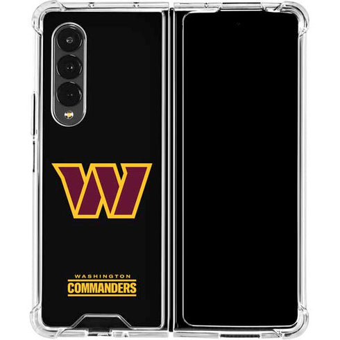 NFL Washington Commanders Black Background Galaxy Z Fold4 5G Clear Case