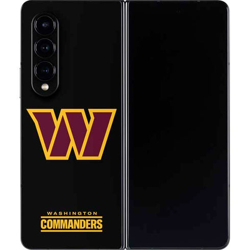 NFL Washington Commanders Black Background Galaxy Z Fold4 5G Skin