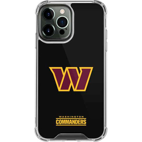 NFL Washington Commanders Black Background iPhone 13 Pro Max Clear Case