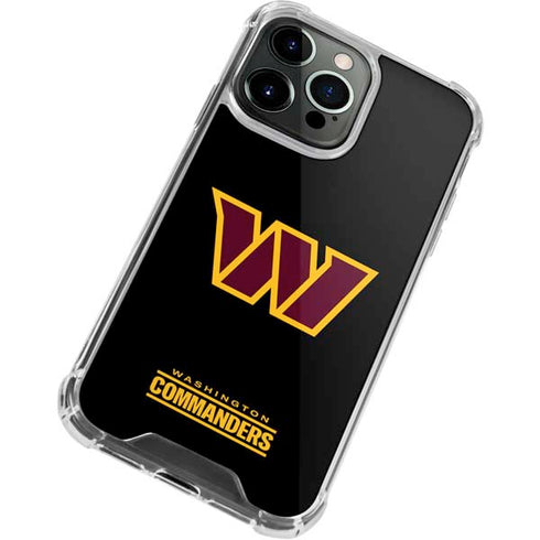 NFL Washington Commanders Black Background iPhone 13 Pro Max Clear Case