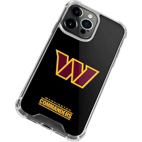 NFL Washington Commanders Black Background iPhone 14 Pro Clear Case