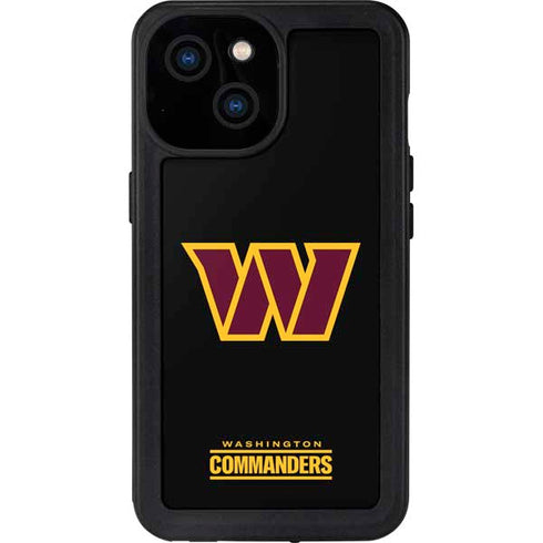 NFL Washington Commanders Black Background iPhone 15 Waterproof Case