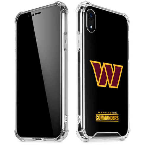 NFL Washington Commanders Black Background iPhone XR Clear Case