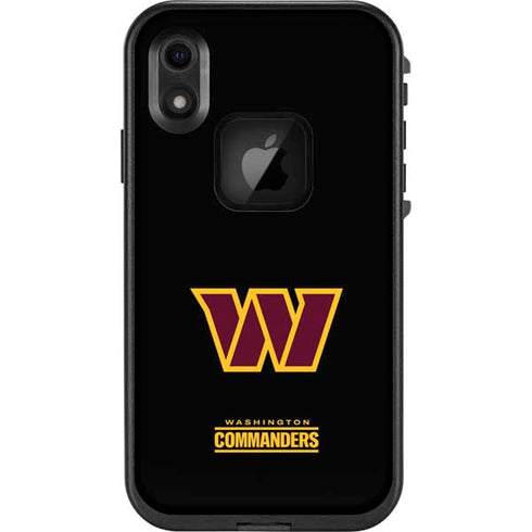NFL Washington Commanders Black Background LifeProof Fre iPhone Skin