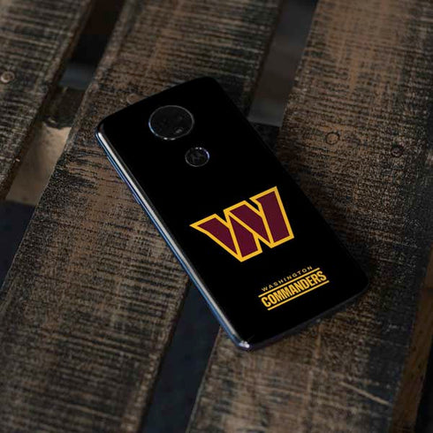 NFL Washington Commanders Black Background Moto E5 Plus Skin
