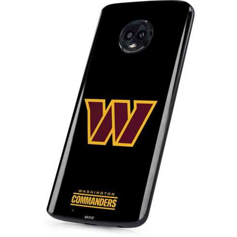 NFL Washington Commanders Black Background Moto G6 Skin