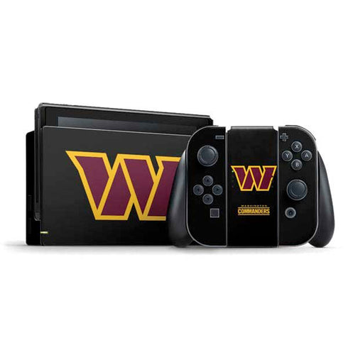 NFL Washington Commanders Black Background Nintendo Switch Bundle Skin