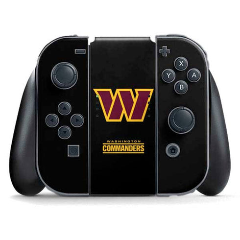 NFL Washington Commanders Black Background Nintendo Switch (2017-2021) Joy-Con Controller Skin