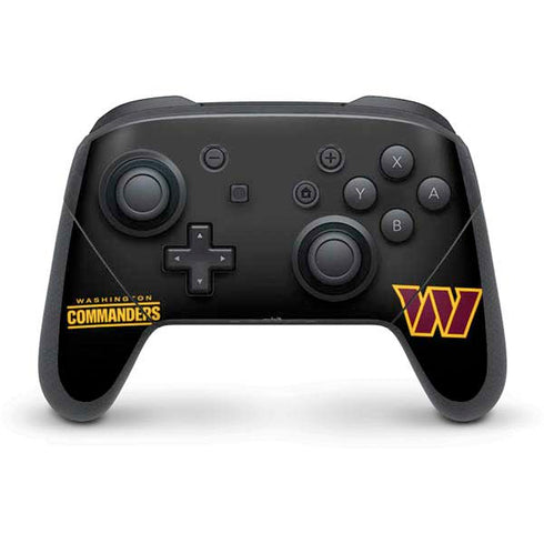 NFL Washington Commanders Black Background Nintendo Switch Pro Controller Skin