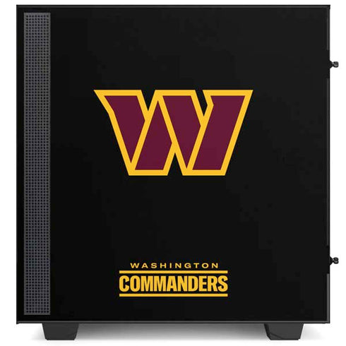 NFL Washington Commanders Black Background NZXT H510 Compact ATX Mid-Tower Case Skin