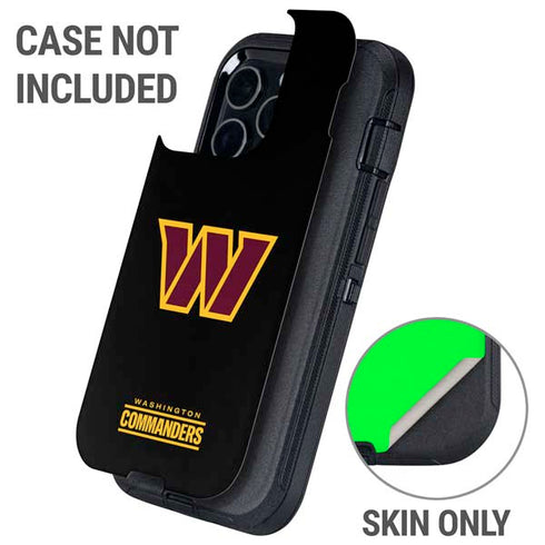 NFL Washington Commanders Black Background Otterbox Defender iPhone Skin