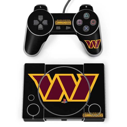 NFL Washington Commanders Black Background PlayStation Classic Bundle Skin