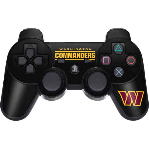NFL Washington Commanders Black Background PS3 Dual Shock wireless controller Skin
