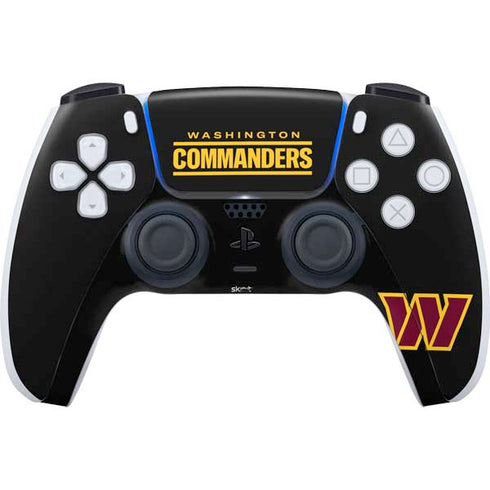 NFL Washington Commanders Black Background PS5 Controller Skin