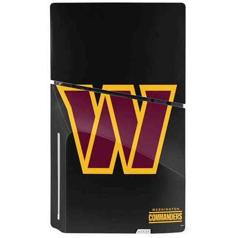 NFL Washington Commanders Black Background PS5 Slim Disk Bundle Skin