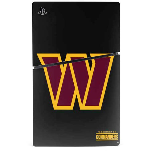 NFL Washington Commanders Black Background PS5 Slim Disk Console Skin