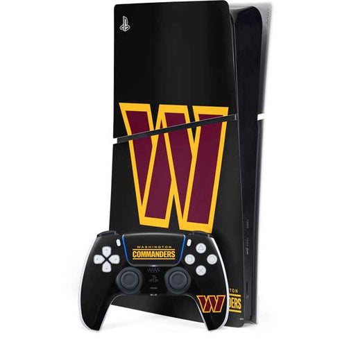NFL Washington Commanders Black Background PS5 Slim Digital Edition Console Skin
