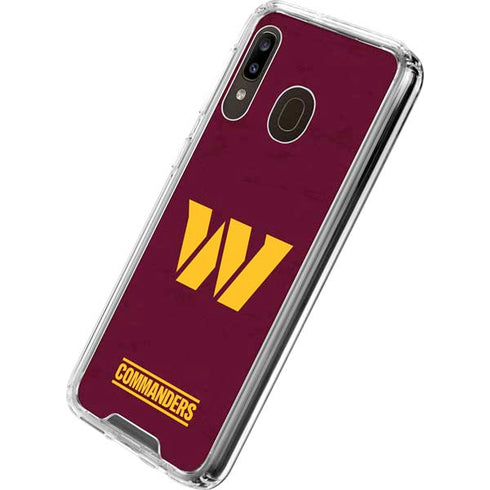 NFL Washington Commanders Distressed Galaxy A30 Clear Case
