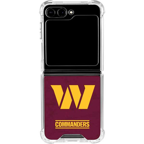 NFL Washington Commanders Distressed Galaxy Z Flip5 5G Clear Case