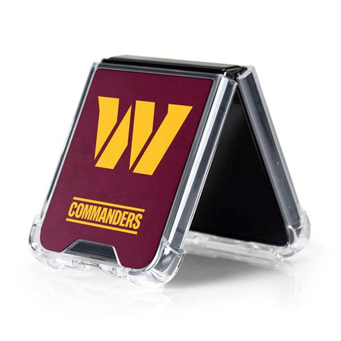 NFL Washington Commanders Distressed Galaxy Z Flip5 5G Clear Case