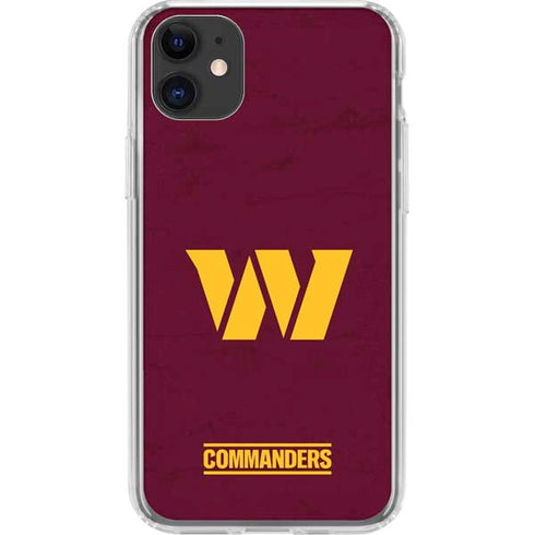NFL Washington Commanders Distressed iPhone 11 Clear Case