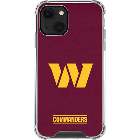 NFL Washington Commanders Distressed iPhone 14 Clear Case