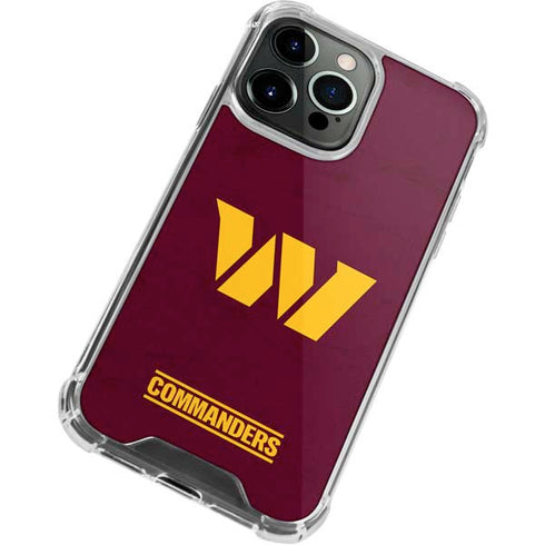 NFL Washington Commanders Distressed iPhone 15 Pro Max Clear Case