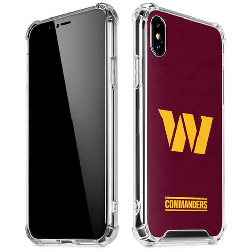 NFL Washington Commanders Distressed iPhone XS Max Clear Case