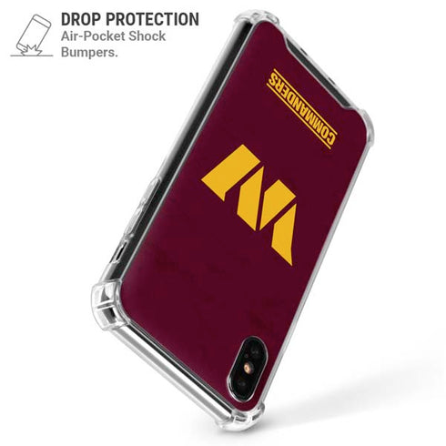 NFL Washington Commanders Distressed iPhone XS Max Clear Case