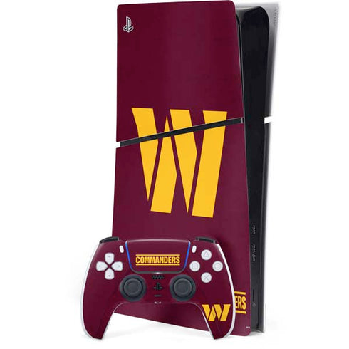 NFL Washington Commanders Distressed PS5 Slim Digital Edition Bundle Skin