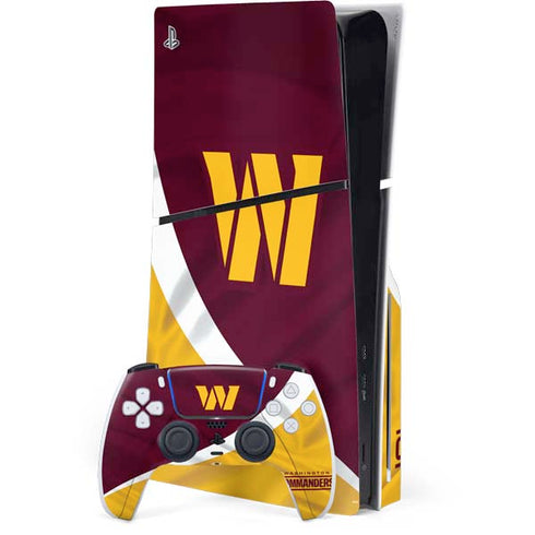NFL Washington Commanders Flag PS5 Slim Disk Bundle Skin