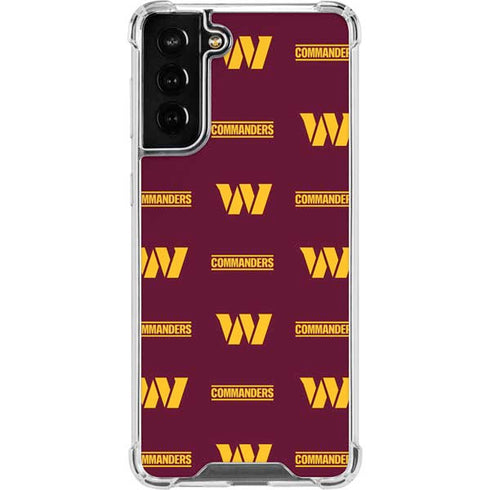 NFL Washington Commanders Blitz Series Galaxy S21 FE Clear Case