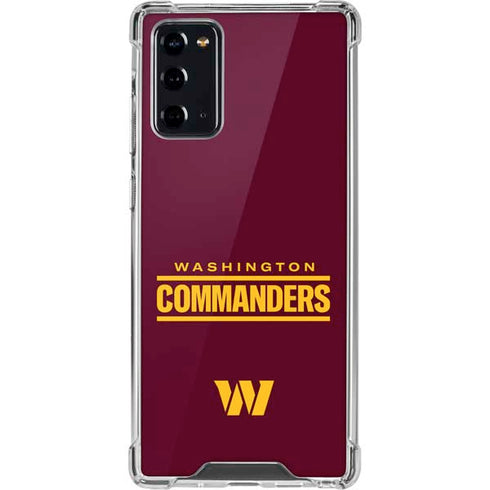 NFL Washington Commanders Performance Series Galaxy Note20 5G Clear Case