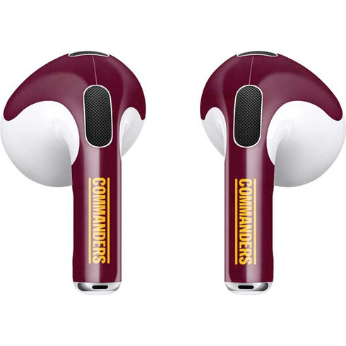 NFL Washington Commanders Distressed Apple AirPods (3rd Gen 2021) Skin