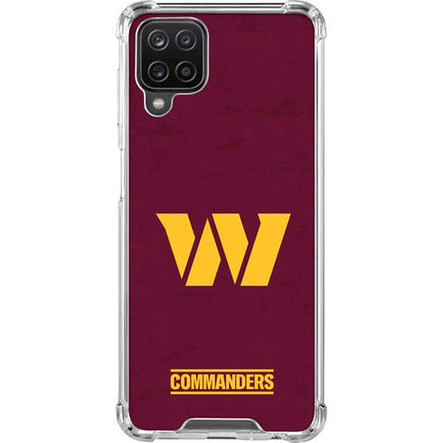 NFL Washington Commanders Distressed Galaxy A12 Clear Case