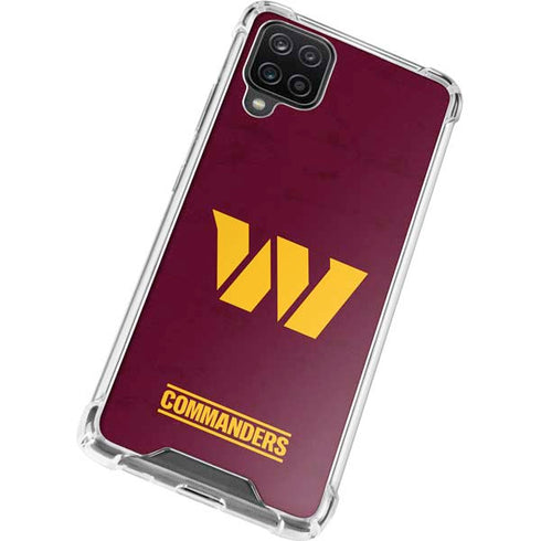 NFL Washington Commanders Distressed Galaxy A12 Clear Case