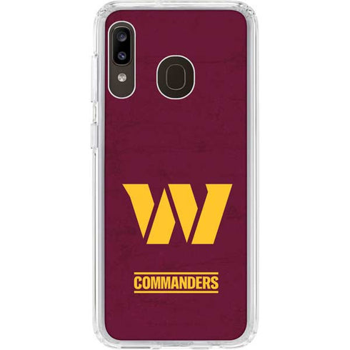 NFL Washington Commanders Distressed Galaxy A20 Clear Case