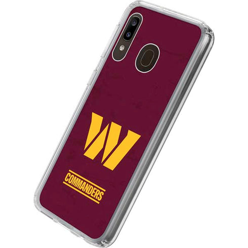 NFL Washington Commanders Distressed Galaxy A20 Clear Case