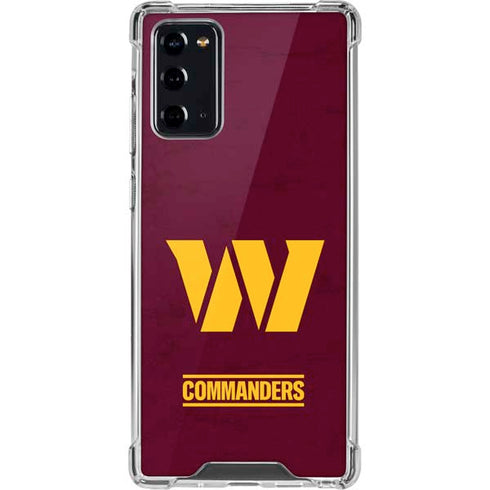NFL Washington Commanders Distressed Galaxy Note20 5G Clear Case