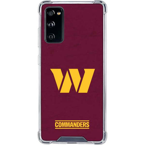 NFL Washington Commanders Distressed Galaxy S20 FE Clear Case