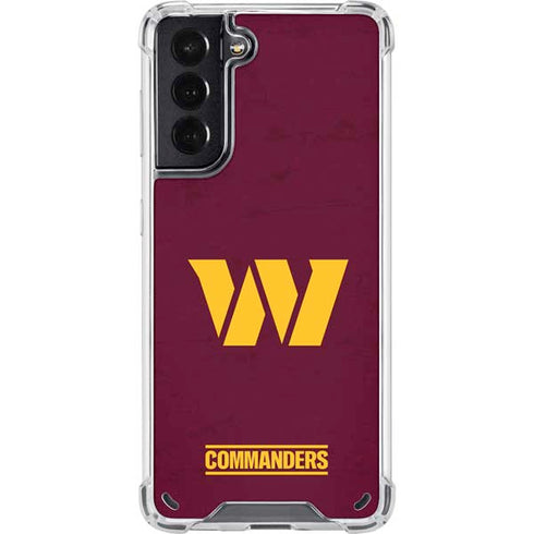 NFL Washington Commanders Distressed Galaxy S21 5G Clear Case