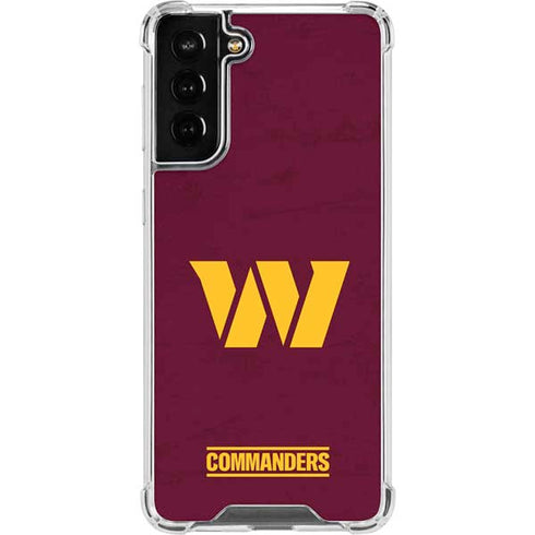 NFL Washington Commanders Distressed Galaxy S21 FE Clear Case