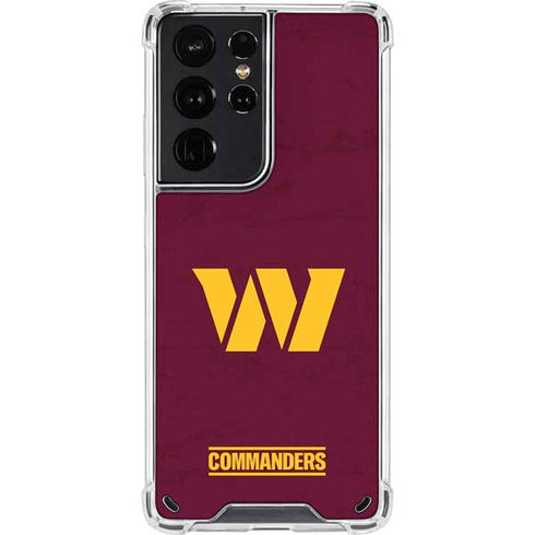 NFL Washington Commanders Distressed Galaxy S21 Ultra 5G Clear Case