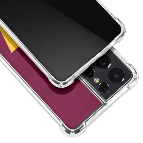 NFL Washington Commanders Distressed Galaxy S21 Ultra 5G Clear Case