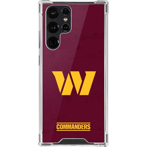 NFL Washington Commanders Distressed Galaxy S22 Ultra Clear Case