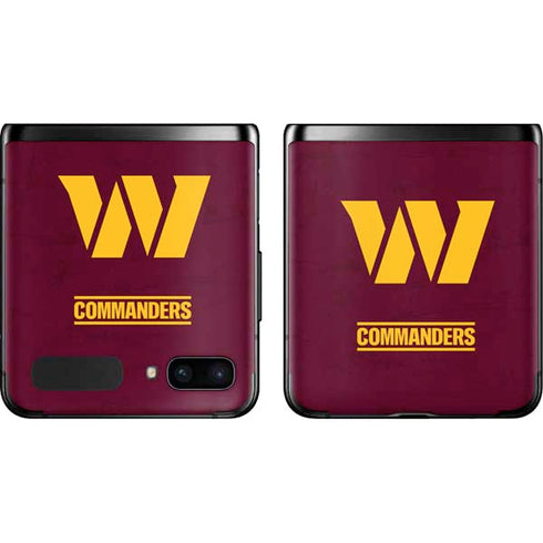 NFL Washington Commanders Distressed Galaxy Z Flip Skin